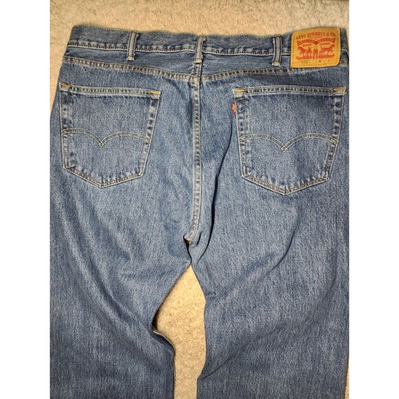 Levi’s 505 Regular Fit Jeans Men’s 40x38 Blue Medium Wash Denim Straight Leg - Picture 4 of 5